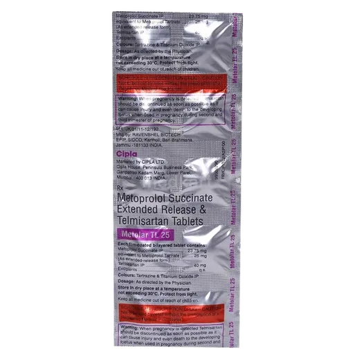 metolar tl 25mg tablet 10's